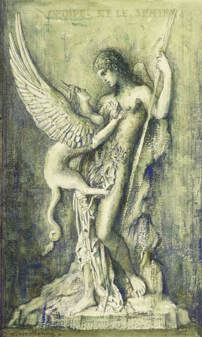 Oedipus en de Sfinx door Gustave Moreau