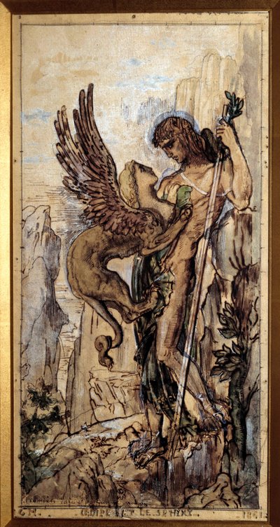 Oedipus en de Sfinx door Gustave Moreau
