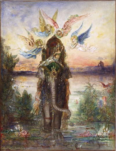 "Peri, heilige olifant" Schilderij van Gustave Moreau, 1882, National Museum of Western Art, Tokyo, Japan door Gustave Moreau