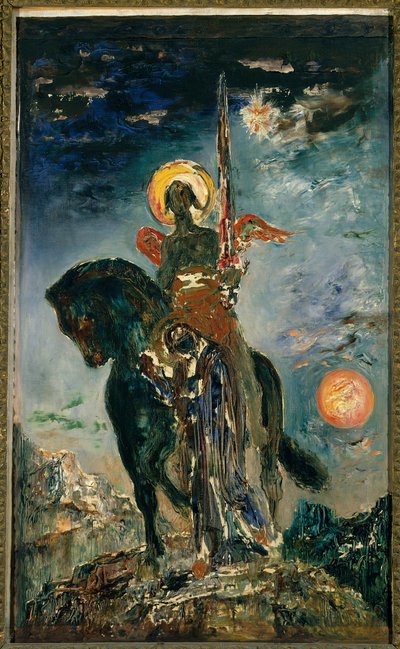 Het park en de engel des doods door Gustave Moreau