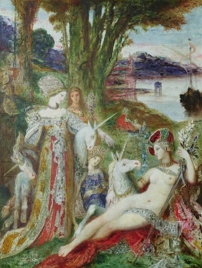 De Eenhoorns door Gustave Moreau
