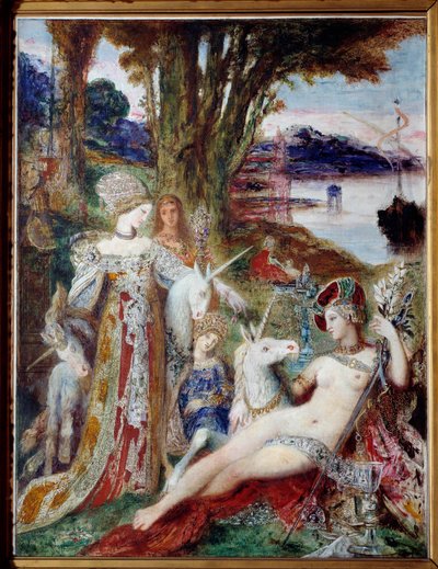 De eenhoorns door Gustave Moreau