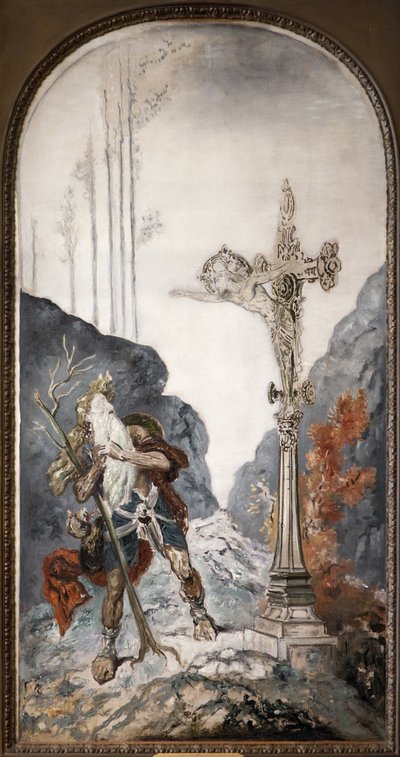 De dolende Jood, verrast door de calvarie door Gustave Moreau