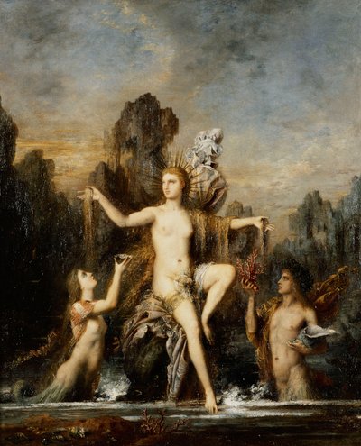 Venus die uit de zee oprijst door Gustave Moreau