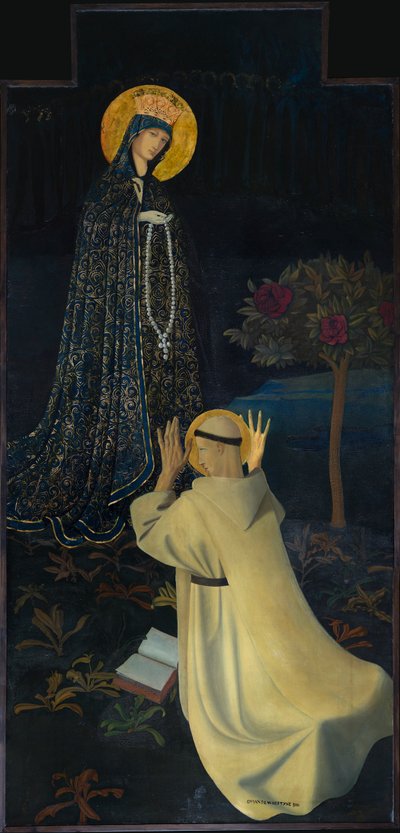Parochiekerk Sint-Martinus. "Onze-Lieve-Vrouw ontvangt de Rozenkrans van Sint Dominicus". Gustave van de Woestijne. 1900. door Gustave Van de Woestyne