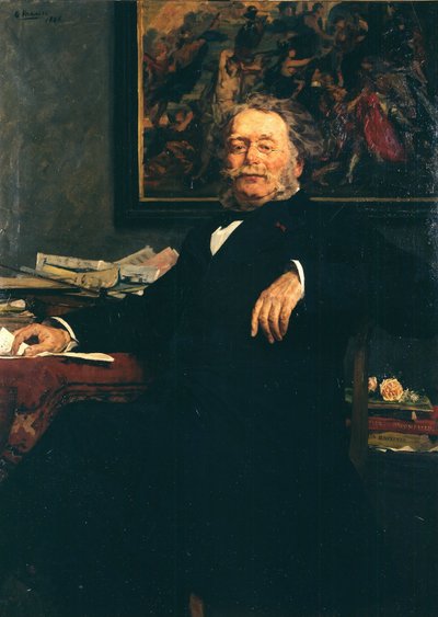Portret van de componist Karel Charles Miry 1823-1889, 1885 door Gustave Vanaise