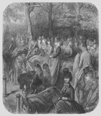 Hyde-Park, De Amazones door Gustave after Dore