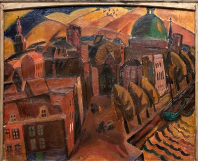 Kerk met de groene koepel door Gustave de Smet