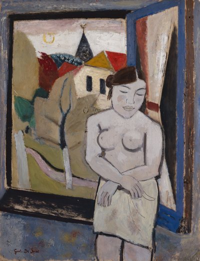 Naakt bij een raam door Gustave de Smet