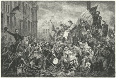Episode van de Belgische Revolutie van 1830 door Gustave Wappers
