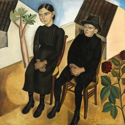 Gaston en zijn zus door Gustave Van de Woestyne