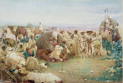 Een Karavaan rustend in Kabylie door Gustavo Simoni