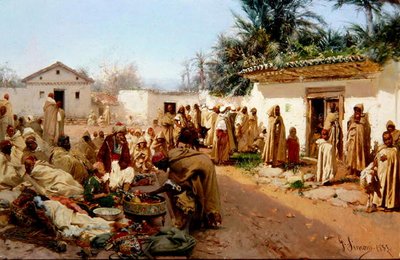 Arabisch dorpsscène door Gustavo Simoni