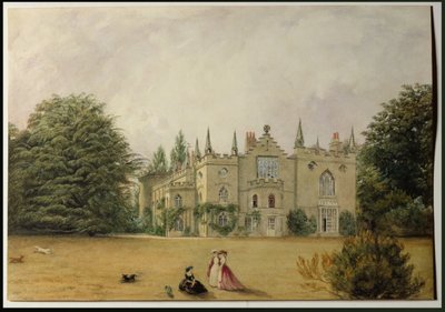 Uitzicht op Strawberry Hill, Middlesex vanuit de tuinen door Gustavus Ellinthorpe Sintzenich
