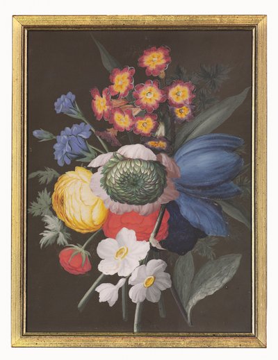 Stilleven van bloemenboeket door Gustavus Hamilton