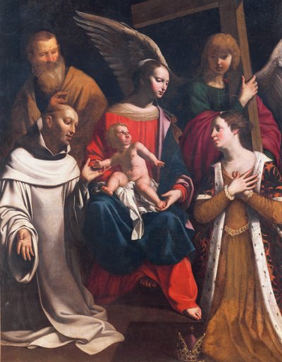 Heilige Familie met St. Bruno en St. Elizabeth of Zuivering door Guy Francois