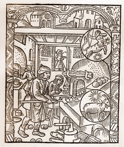 Herderkalender - De Arbeid van de Maanden - November - Houtsnede uit het boek van 1496 gedrukt door Guy Marchant (Guido Mercator) in Troyes - Houtsnede in 