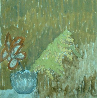 Mimosa en andere bloemen in een vaas, c.1930 door Gwen John