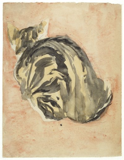 Zittende schildpadkat door Gwen John
