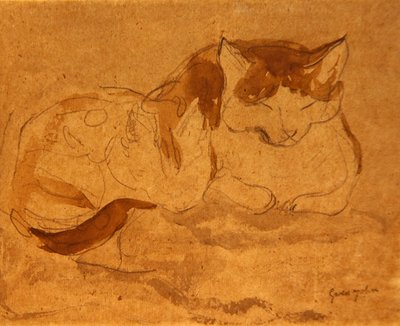 Slapende Kat door Gwen John