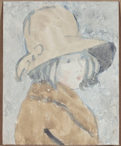 Studie van een Klein Meisje met een Brede Hoed door Gwen John