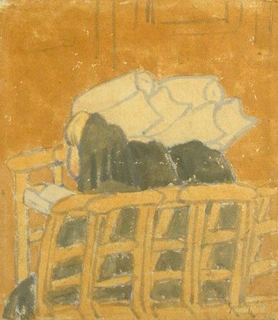 Twee Nonnen en een Meisje in een Kerk door Gwen John