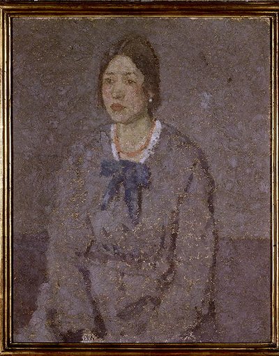 Vrouw met een koraalketting door Gwen John