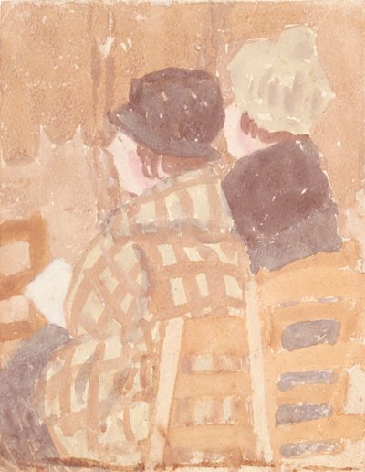 Twee vrouwen zittend in de kerk, 1896-1939 door Gwendolen Mary John