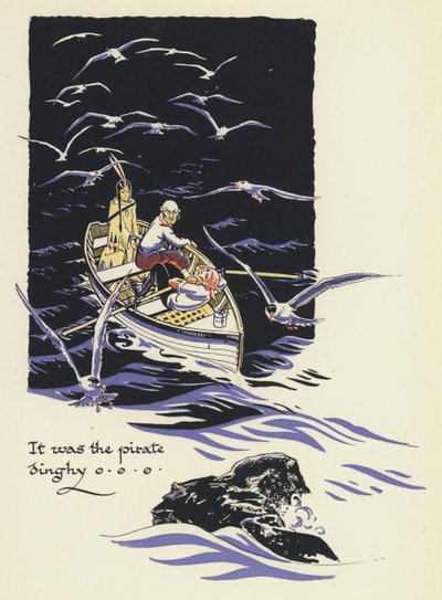 Peter Pan en Wendy: Het was de piratenboot (kleur litho) door Gwynedd M. Hudson