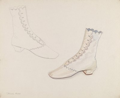 Quaker Bruidsschoenen, ca. 1936 door Gwyneth King