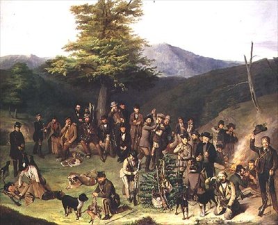 Jachtpartij in de Gerecse Heuvels, 1859 door Gyorgyi Giergl Alajos