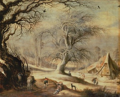 Winterlandschap door Gysbrecht Lytens or Leytens