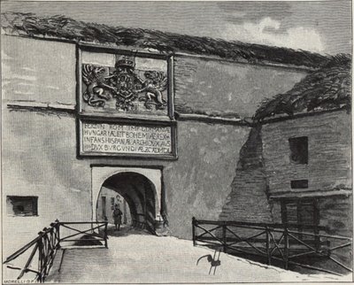 De poort van het oude fort in Komárno, 1890s door Gyula Háry