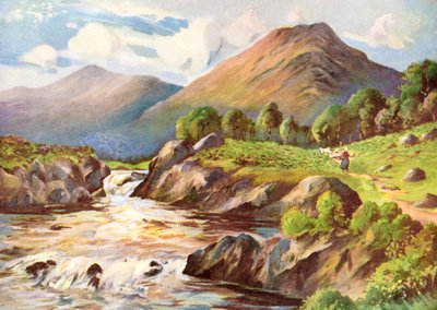 Aan de rivier Conan, Ross-Shire door HC Begg