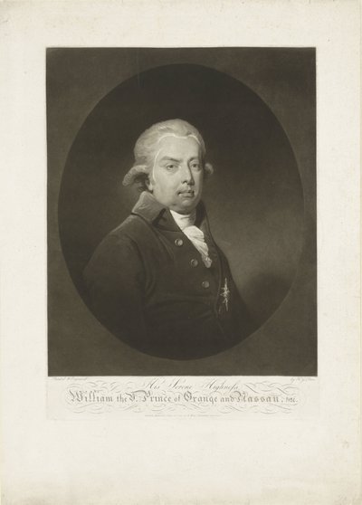 Portret van Willem V, prins van Oranje-Nassau door H.G. Does