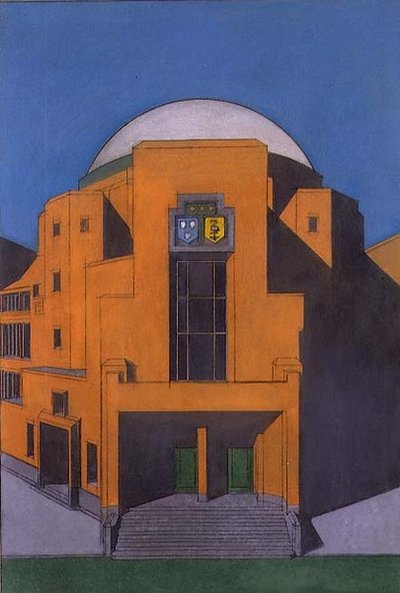 Plan van de ingang van het Gemeentemuseum, Den Haag door H.P. Berlage