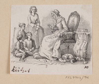 Illustratie voor "Grootmoeder" in H.C. Andersen, "Sprookjes en Verhalen", Deel 2 door H.P. Hansen