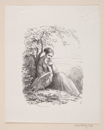 Illustratie voor "De wilde zwanen" in H.C. Andersen, "Sprookjes en verhalen", Deel 1 door H.P. Hansen