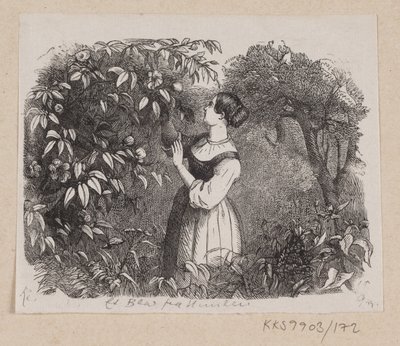 Illustratie voor "Een Blad uit de Hemel" in H.C. Andersen, "Sprookjes en Verhalen", Deel 2 door H.P. Hansen