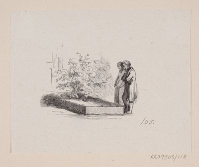 Illustratie bij "Nabofamilierne" in H.C. Andersen, "Sprookjes en Verhalen", Deel 2 door H.P. Hansen