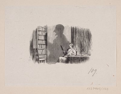 Illustratie voor "De Schaduw" in H.C. Andersen, "Sprookjes en Verhalen", Deel 2 door H.P. Hansen
