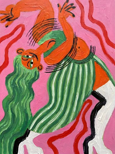 Dansende abstracte figuur door HUGO