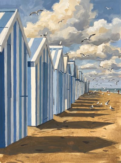 Strandhuisjes aan zee door HUGO