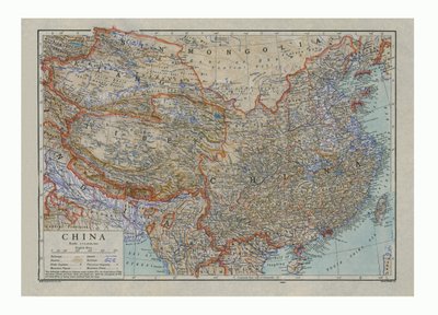Kaart van China, ca. 1910 door HW Cribb