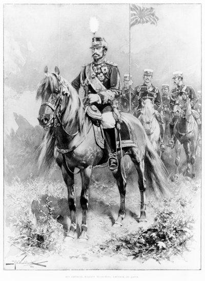 Zijne Keizerlijke Majesteit Mutsuhito, Keizer van Japan uit The Illustrated London News door H.W. Koekkoek