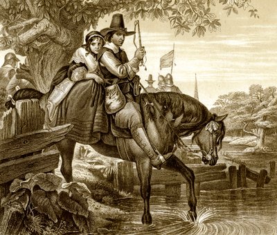 Karel II vermomd geholpen bij zijn ontsnapping door Jane Lane, 1651, 19e eeuw door H. Bourne