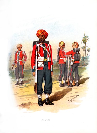 15e Sikhs, ca. 1890 door H. Bunnett