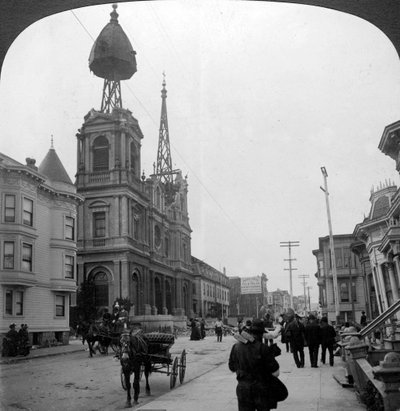 Nasleep van de grote aardbeving, San Francisco, Californië, VS, 1906 door H. C. White