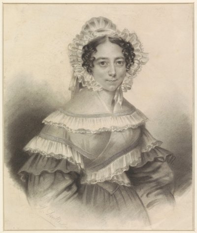 Portret van een dame door H. Deville
