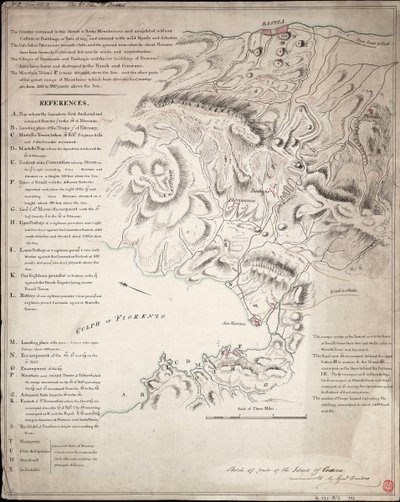Schets van een deel van het eiland Corsica door H. Dundas
